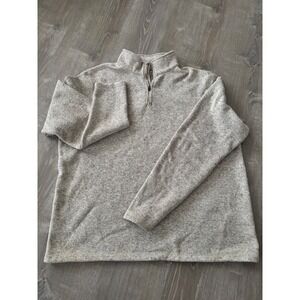 Vintage  FG Mens Quarter Zip Pullover Sweater Oatmeal Heather Marl 2XL 50-52